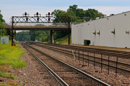 railroad tracks in the countryside