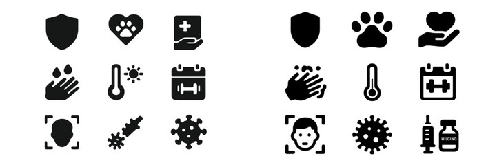 Obraz premium Vector illustration of health and wellness icons in a modern style