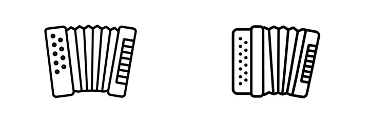 Vector illustration of two accordions in simple design style
