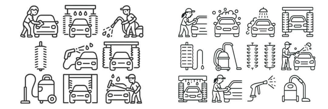 Car cleaning service vector illustration for vehicle maintenance