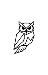 Fototapeta premium Geometric owl silhouette against black background