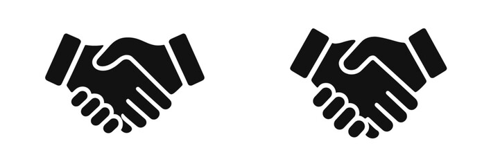 Handshake icons symbolizing business agreement and cooperation