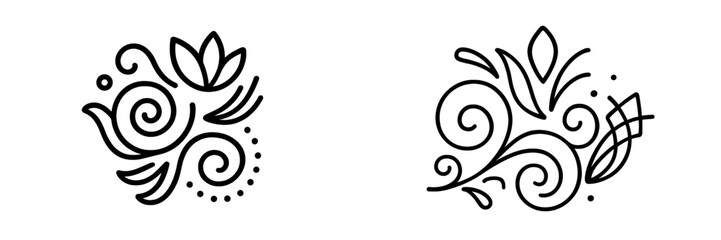 Obraz premium Decorative floral vector illustration in a minimalist style