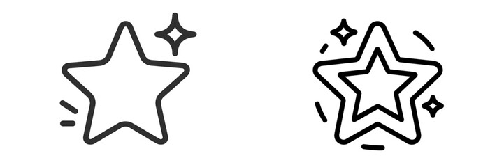 Obraz premium Unique vector stars with sparkles and outlines for diverse projects