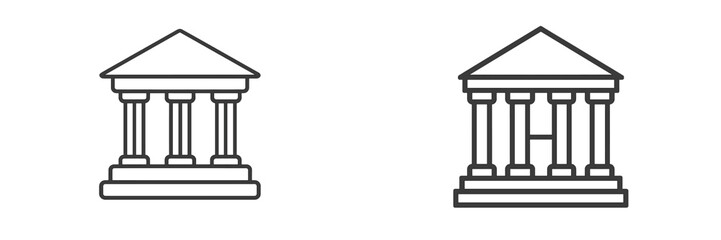 Obraz premium Classic architecture vector illustration with columns and pediments