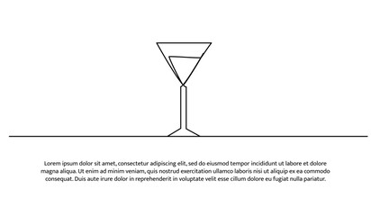 One line of juice. Abstract minimal continuous line.