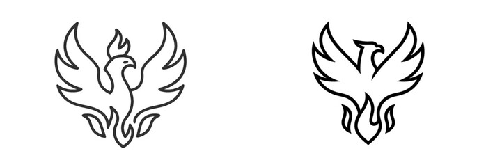 Obraz premium Elegant vector illustrations of phoenix design for branding use
