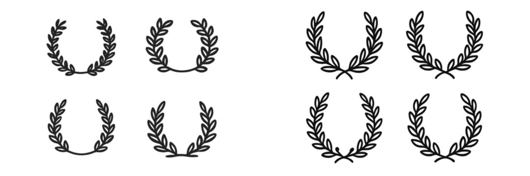 Elegant laurel wreath vector illustrations for decorative use - Powered by Adobe