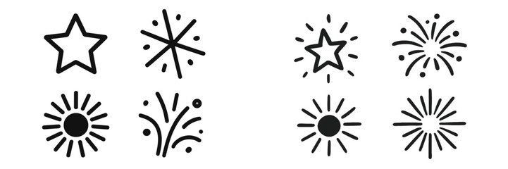 Obraz premium Vector illustrations of decorative starburst designs