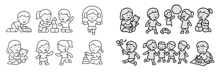 Children engaged in playful activities in a cheerful environment