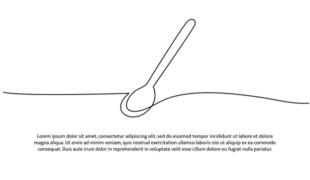One line of spoon. Abstract minimal continuous line.