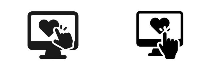 Icons of digital love showing connection and engagement