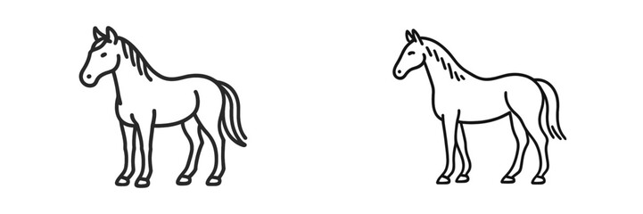 Obraz premium Vector illustration of two isolated horses in a simple style