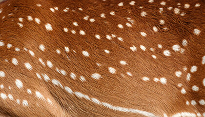 Close Up of Brown Deer Hide with White Spots