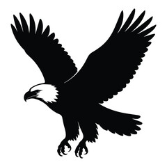 Obraz premium Silhouette of an Eagle Spreading Its Wings in Flight