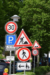 too many traffic signs in Germany, the "Schilderwald" sign overload