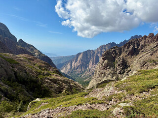 Montagnes de Capu a u Carrozzu sur le GR20 Nord en Corse