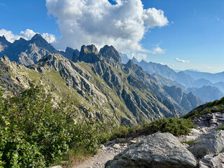 Vue depuis le Col de la Muvrella sur le GR20 en Corse