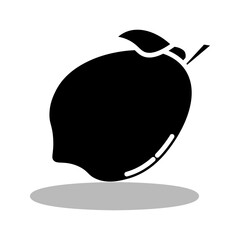 Lemon fruit icon on white background