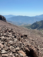 Vue depuis le Col des éboulis sur le GR20 en Corse