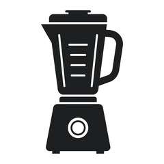 A black and white illustration of a blender with a handle and a button on the front side base vector