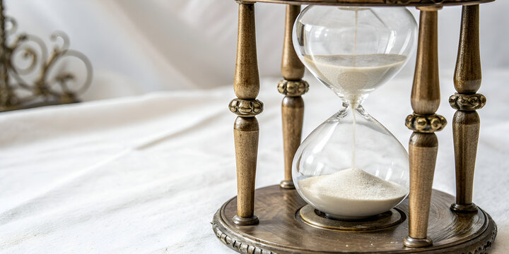 Hourglass sand timer isolated clearly on white background