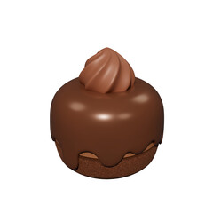 ３Dの濃厚チョコレートケーキ⭐︎png