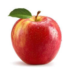 Fresh Red Apple Studio Lit Isolated on White Background