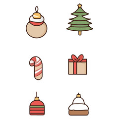 christmas, festival, vector, transparent background, xmas, icon, celebration, winter, surprise, pattern, merry, season, icons, christmas set