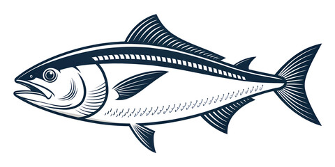 Fototapeta premium Fish aquatic icon isolated clearly on white background