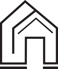 Fototapeta premium Black abstract house outline on white background home
