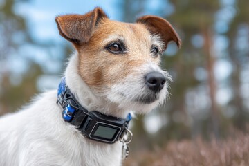 pet activity tracker attached to dog collar