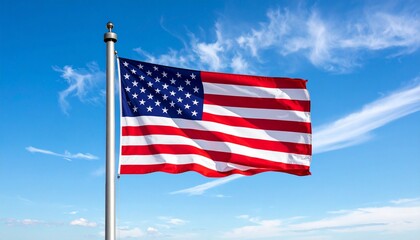 Fototapeta premium american flag on blue sky