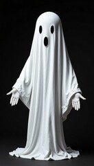 Classic Ghost Costume on Black Background