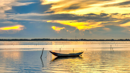 Lap An Lagoon in dawn sunrise is a brackish water lagoon located on the shore of Lang Co Bay. This...