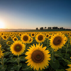 Fototapeta premium field of sunflowers
