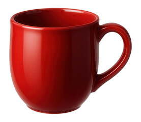 Realistic red ceramic coffee mug.