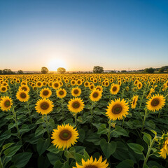 Fototapeta premium field of sunflowers