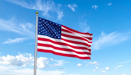 Obraz premium american flag on blue sky