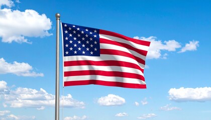 Fototapeta premium american flag waving in the wind
