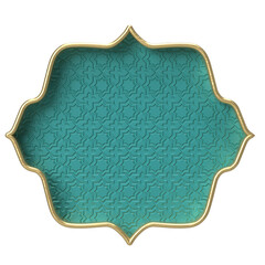 Elegant Teal and Gold Decorative Frame, Blank Template for Text or Design