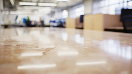 Obraz premium Smooth marble table with abstract reflections, creating a sleek and modern aesthetic.