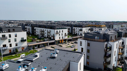 Fototapeta premium city ​​street New modern district architecture housing construction Wroclaw Poland