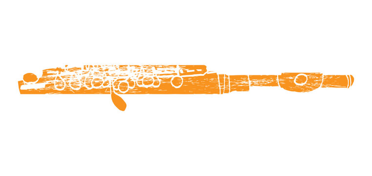 Piccolo, Flute. Music festival poster. Wind musical instruments. Competition. A set of vector illustrations. Minimalistic design. Banner, flyer, cover, print.	
