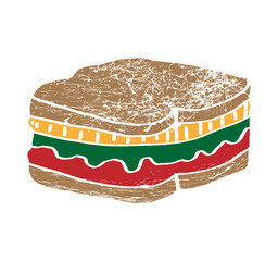 Sandwich Food Floating Cartoon Vector Icon Illustration. Food Object Icon Concept Isolated Vector. Flat Cartoon Style
