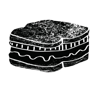 Sandwich vector icon set in solid black and white color