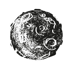 Modern magic witchcraft card with astrology moon on outer space background. Realistic hand drawing full moon vector illustration