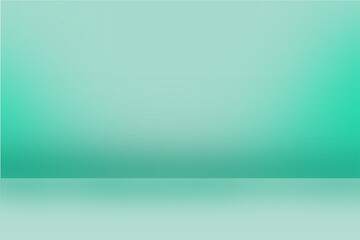 Fototapeta premium Empty light green gradient studio room background, wall and floor illustration design for banner, display product, cosmetic show presentation