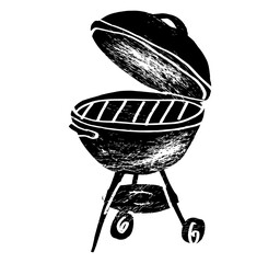 Barbecue textured illustration. BBQ time. Barbecue party. Vintage poster.