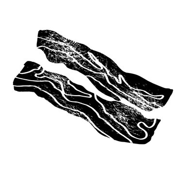 Bacon illustration, drawing, engraving, ink, line art, vector
